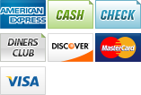 We accept American Express, Cash, Checks, Diners Club, Discover, MasterCard and Visa.||||